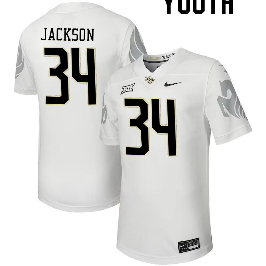 Youth #34 Terrell Jackson UCF Knights Big 12 Conference College Football Jerseys Stitched-Black